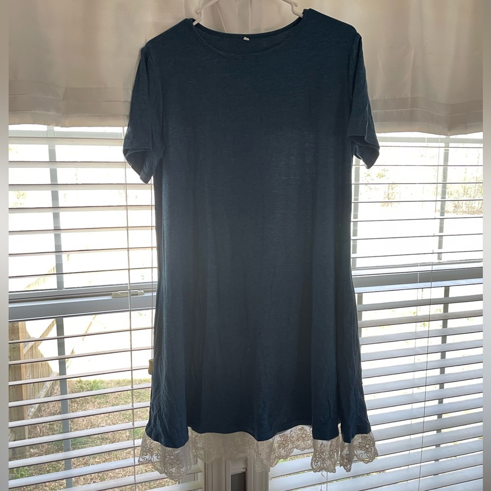 Blue dress with lace detail